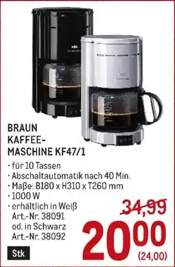Metro Braun Kaffee-Maschine KF47/1 Angebot
