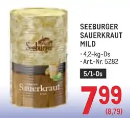 Metro Seeburger Sauerkraut Mild Angebot