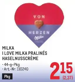 Metro Milka I Love Milka Pralinés Haselnusscrème Angebot