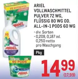 Metro Ariel Vollwaschmittel Angebot
