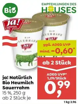 ADEG ja! Natürlich Bio Heumilch Sauerrahm Angebot