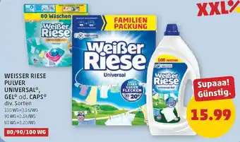 PENNY Weisser riese pulver universal, gel od. caps Angebot