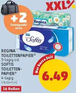 PENNY Regina toilettenpapier 3-lagig od. softis toiletten- papier Angebot