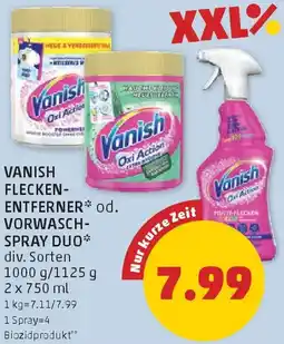 PENNY Vanish flecken- entferner od. vorwasch- spray duo Angebot