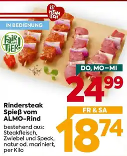 Billa Rindersteak Spieẞ vom ALMO-Rind Angebot