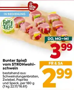 Billa Bunter Spieß vom STROHwohl- schwein Angebot