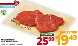 Billa Minutensteak vom ALMO-Rind Angebot