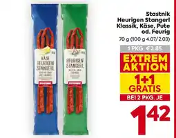 Billa Stastnik heurigen stangerl klassik, käse, pute od. feurig Angebot