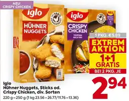Billa Iglo Hühner Nuggets, Sticks od. Crispy Chicken Angebot
