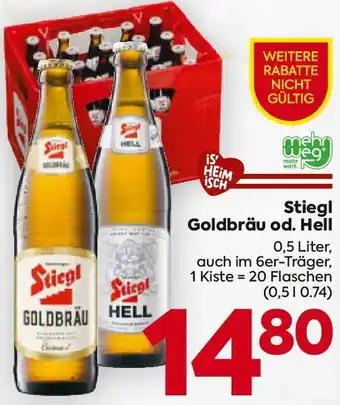 Billa Stiegl Goldbräu od. Hell Angebot