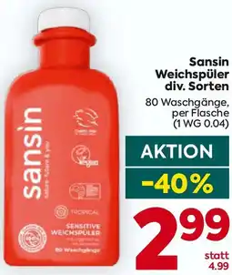 Billa Sansin Weichspüler Angebot