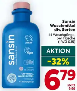 Billa Sansin Waschmittel Angebot