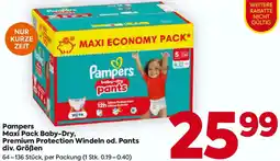 Billa Pampers Maxi Pack Baby-Dry, Premium Protection Windeln od. Pants Angebot