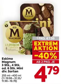 Billa Eskimo Magnum od. Mini Angebot