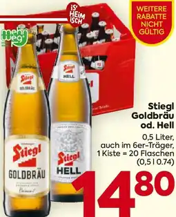 Billa Stiegl Goldbräu od. Hell Angebot