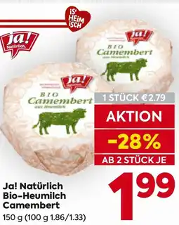 Billa Ja! Natürlich Bio-Heumilch Camembert Angebot
