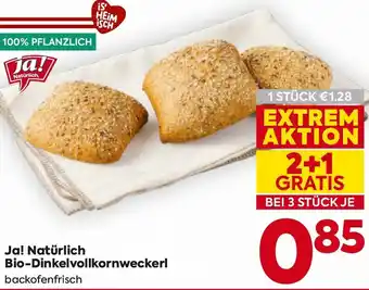 Billa Ja! Natürlich Bio-Dinkelvollkornweckerl Angebot
