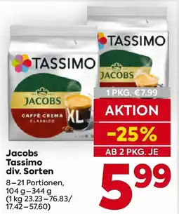 Billa Jacobs tassimo div. sorten Angebot