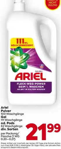 Billa Ariel Pulver, Gel, od. Pods Angebot