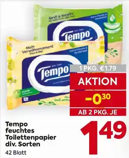 Billa Tempo feuchtes Toilettenpapier Angebot