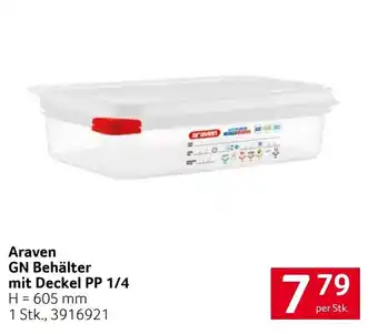 Araven GN Behälter mit Deckel PP 1/4
