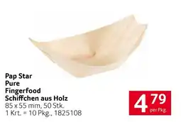 Transgourmet Pap Star Pure Fingerfood Schiffchen aus Holz Angebot