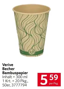 Transgourmet Verive Becher Bambuspapier Angebot