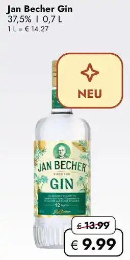 Travel FREE Jan Becher Gin 37.5% Angebot