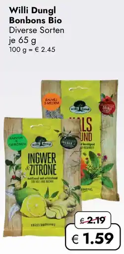 Travel FREE Willi Dungl Bonbons Bio Angebot
