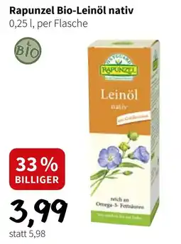Der Grissemann Rapunzel Bio-Leinöl nativ Angebot