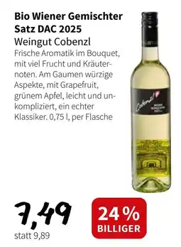 Der Grissemann Bio Wiener Gemischter Satz DAC 2025 Weingut Cobenzl Angebot