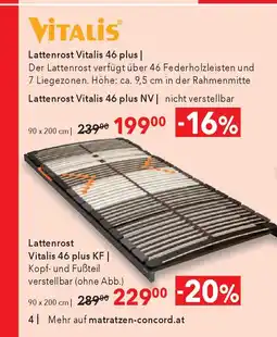 Matratzen Concord Lattenrost Vitalis 46 plus Angebot