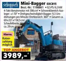 Norma Scheppach Mini-Bagger EXC815 Angebot