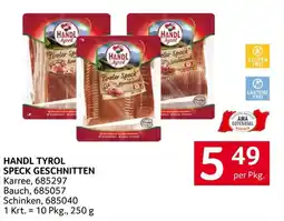 Transgourmet HANDL TYROL SPECK GESCHNITTEN Angebot