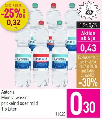 Astoria Mineralwasser pricklend oder mild