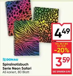 Maximarkt DONAU Spiralnotizbuch Serie Neon Safari Angebot