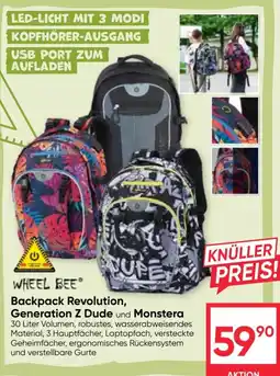 Maximarkt Wheel Bee Backpack Revolution, Generation Z Dude und Monstera Angebot