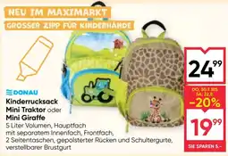 Maximarkt DONAU Kinderrucksack Mini Traktor oder Mini Giraffe Angebot