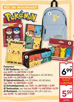 Maximarkt Pokemon Rucksack Angebot