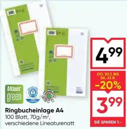 Maximarkt Ursus green Ringbucheinlage A4 Angebot