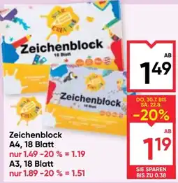 Maximarkt Zeichenblock Angebot