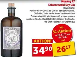 Interspar Monkey 47 Schwarzwalddry Gin Angebot