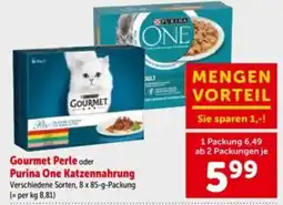 Interspar Gourmet Perle oder Purina One Katzenfutter Angebot