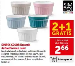 Interspar SIMPEX COLOR Keramik Auflaufformen rund Angebot