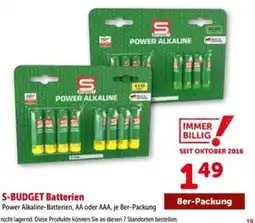 Interspar S-Budget Batterien Angebot