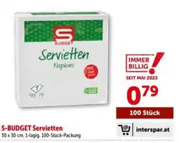 Interspar S-Budget Servietten Angebot