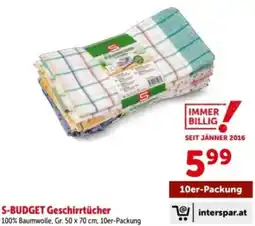 Interspar S-BUDGET Geschirrtücher Angebot