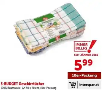 Interspar S-BUDGET Geschirrtücher Angebot