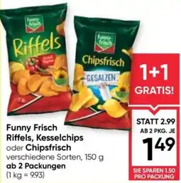 Maximarkt Funny Frisch Riffels, Kesselchips oder Chipsfrisch Angebot