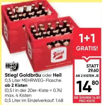 Maximarkt Stiegl Goldbräu oder Hell Angebot